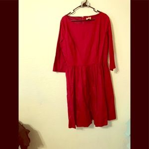 Red holiday swing dress